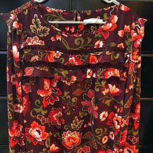 Colorful Print Dress Blouse